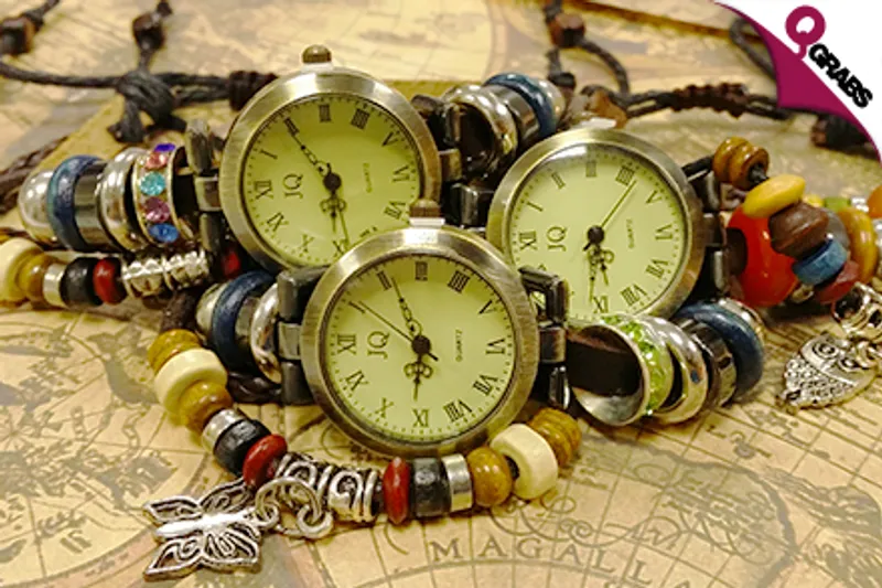 From QR25 Be Hip with Vintage Boho-Style Leather Bracelet Watches - Choose from 6 Contemporary Designs! (Up to QR120 Value)